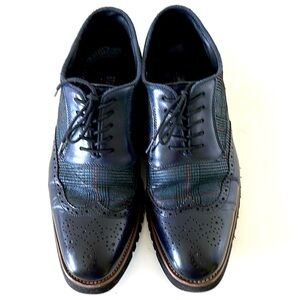 Stacy Adams Men's Black and Blue Leather Brogues